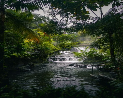 Relaxed man enjoying nature view in Costa Rica